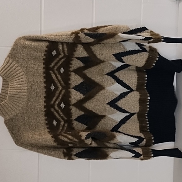 Ana XXL Soft Stretchy Mock Neck Winter Sweater Olive Tan Cream Black Comfy - Picture 12 of 12